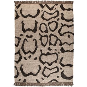 Béžový ručně tkaný vlněný koberec DUTCHBONE AYAAN 170 x 240 cm s africkým motivem  - Výška10 mm- Šířka 240 cm