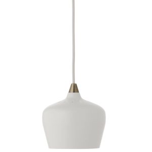 Bílé matné kovové závěsné světlo Frandsen Cohen 16 cm  - Výška15 cm- Průměr 16 cm