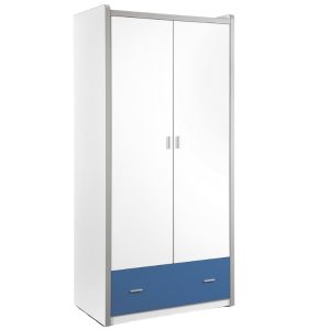 Modrá šatní skříň Vipack Bonny 202 x 96 cm  - Výška202 cm- Šířka 96