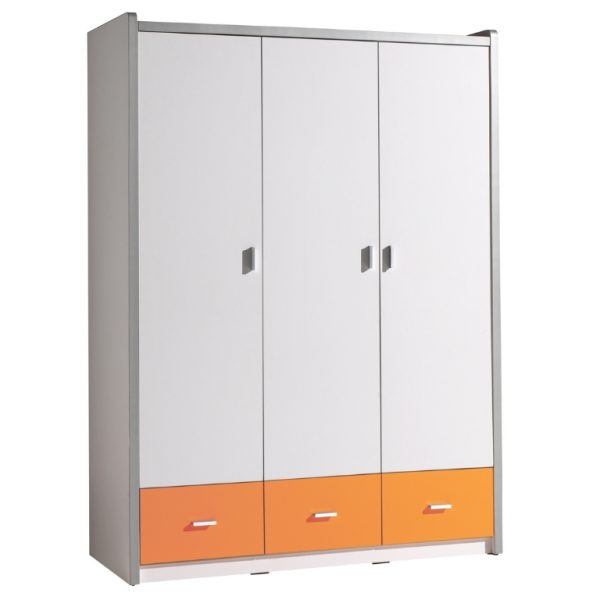 Oranžová šatní skříň Vipack Bonny 202 x 140 cm  - Výška202 cm- Šířka 140