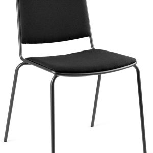Černá látková konferenční židle MARA VEA s černou podnoží  - Výška81 cm- Šířka 49 cm