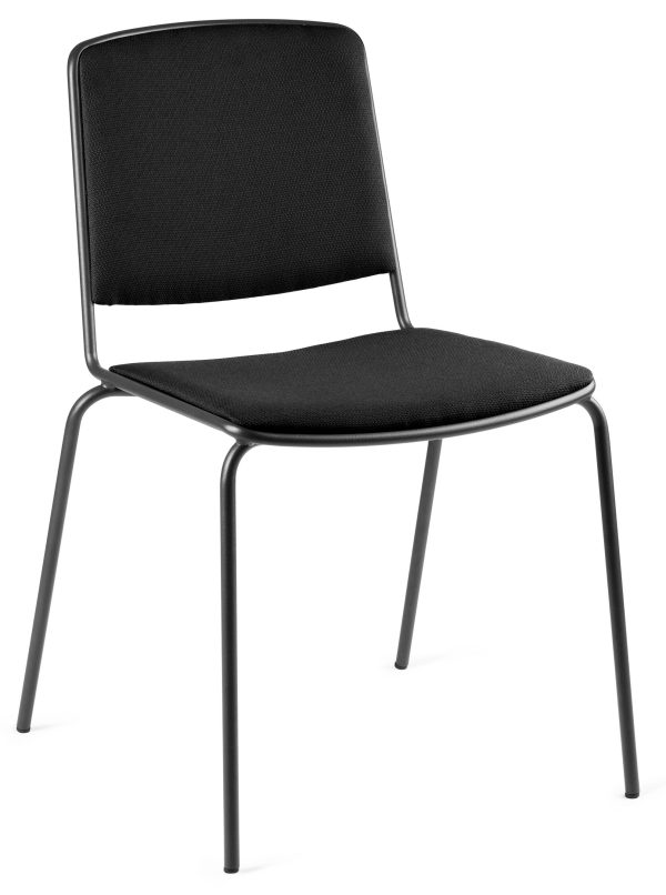 Černá látková konferenční židle MARA VEA s černou podnoží  - Výška81 cm- Šířka 49 cm