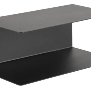Scandi Černá kovová nástěnná police Zoha 35 cm  - Výška15 cm- Šířka 35 cm