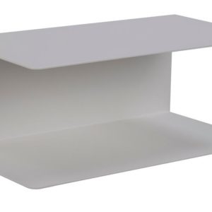 Scandi Bílá kovová nástěnná police Zoha 35 cm  - Výška15 cm- Šířka 35 cm