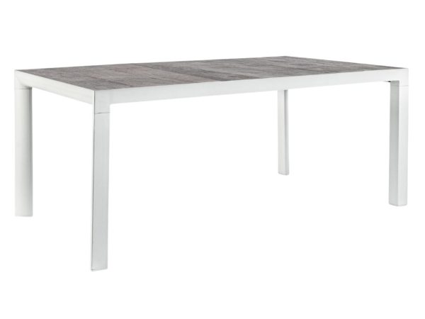 Tmavě hnědý keramický zahradní jídelní stůl Bizzotto Mansone 160 x 90 cm s chromovou podnoží  - Výška74 cm- Šířka 160 cm