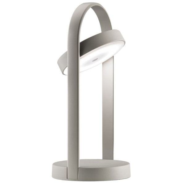 Pedrali Stříbrná kovová bezdrátová stolní LED lampa Giravolta 33 cm  - Výška12