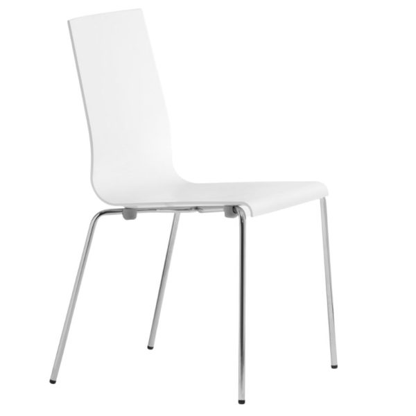 Pedrali Bílá plastová jídelní židle Kuadra 1151  - Výška86 cm- Šířka 48 cm