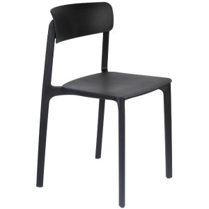 White Label Černá plastová jídelní židle WLL CLIVE  - Výška79 cm- Šířka 48 cm