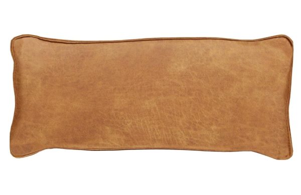 Hoorns Hnědý kožený polštář Bearny 30 x 70 cm  - Výška30 cm- Šířka 70 cm