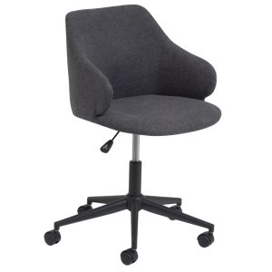 Tmavě šedá látková konferenční židle Kave Home Einara  - Výška77/87 cm- Šířka 64 cm