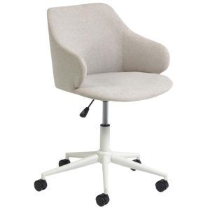 Béžová látková konferenční židle Kave Home Einara  - Výška77/87 cm- Šířka 64 cm