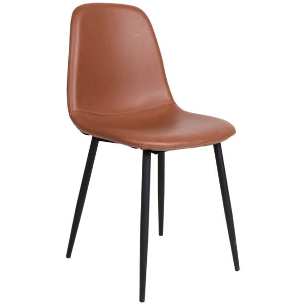 Nordic Living Světle hnědá koženková jídelní židle Raya  - Výška88 cm- Šířka 47 cm