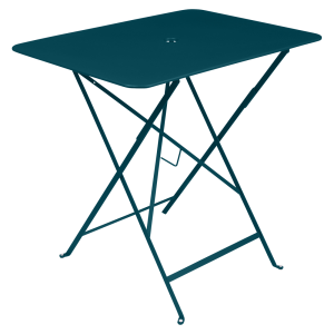 Modrý kovový skládací stůl Fermob Bistro 57 x 77 cm  - Šířka57 cm- Hloubka 77 cm