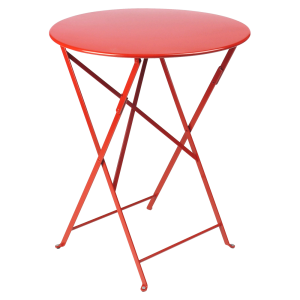 Makově červený kovový skládací stůl Fermob Bistro+ Ø 60 cm  - Průměr60 cm- Výška 74 cm