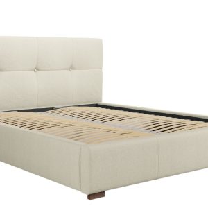 Béžová látková postel MICADONI SAGE 160 x 200 cm  - Šířka178 cm- Hloubka 223 cm