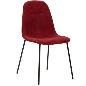 Červená látková jídelní židle Marckeric Renne  - Výška85 cm- Šířka 45 cm