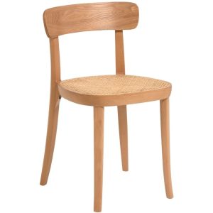 Jasanová jídelní židle Kave Home Romane s ratanovým výpletem  - Výška75 cm- Šířka 44 cm