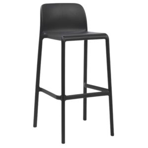 Nardi Antracitově šedá plastová barová židle Faro 76 cm  - Výška97 cm- Šířka 49 cm
