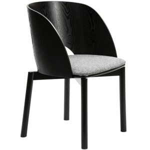 Černá jasanová jídelní židle Teulat Dam  - Výška78 cm- Šířka 50 cm