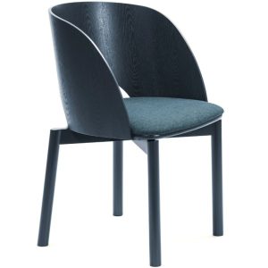 Modrá jasanová jídelní židle Teulat Dam  - Výška78 cm- Šířka 50 cm