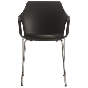 Černá plastová jídelní židle s područkami COLOS VESPER 2  - Výška82 cm- Šířka 56