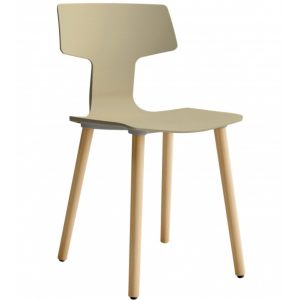 Pískově hnědá plastová jídelní židle COLOS SPLIT GL  - Výška78 cm- Šířka 41 cm