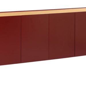 Tmavě červená dubová komoda Teulat Arista 165 x 40 cm  - Šířka165 cm- Hloubka 40 cm
