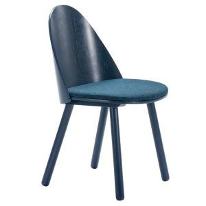 Modrá jasanová jídelní židle Teulat Uma  - Výška82.2 cm- Šířka 54 cm