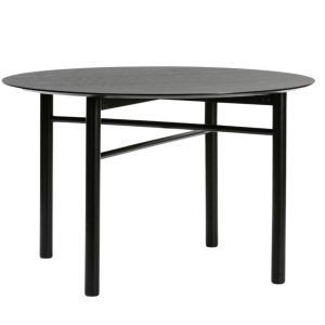 Černý jasanový jídelní stůl Teulat Junco 120 cm  - Průměr120 cm- Výška 75 cm