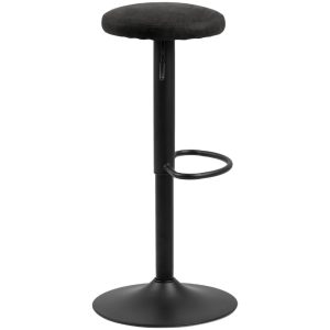 Scandi Černá látková barová židle Filch 62 - 82 cm  - Výška62 - 82 cm- Průměr 33 cm