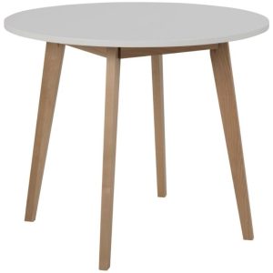 Scandi Bílý kulatý jídelní stůl Corby 90 cm  - Výška74 cm- Průměr 90 cm