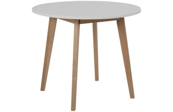 Scandi Bílý kulatý jídelní stůl Corby 90 cm  - Výška74 cm- Průměr 90 cm