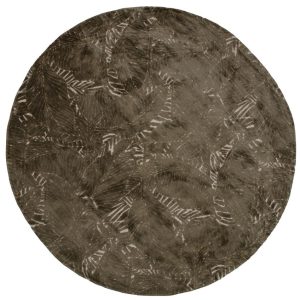 Hoorns Hnědý kulatý koberec Naly 200 cm  - Průměr200 cm- Koberec Látka (50% Pes/ 50% CV)