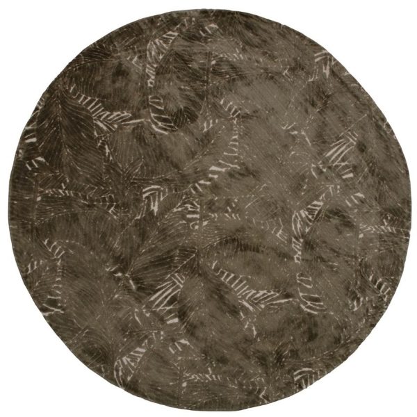 Hoorns Hnědý kulatý koberec Naly 200 cm  - Průměr200 cm- Koberec Látka (50% Pes/ 50% CV)