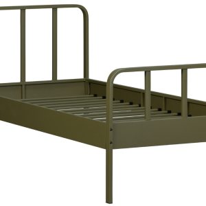 Hoorns Tmavě zelená kovová postel Sheldon 90 x 200 cm  - Šířka208 cm- Hloubka 95 cm