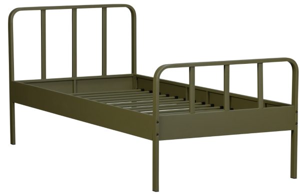Hoorns Tmavě zelená kovová postel Sheldon 90 x 200 cm  - Šířka208 cm- Hloubka 95 cm