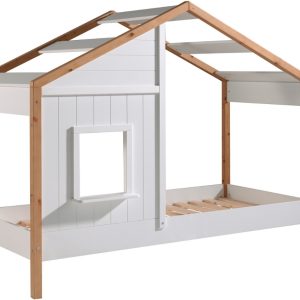 Bílá dřevěná dětská postel Vipack Babs I. 90 x 200 cm  - Výška169 cm- Šířka 210 cm