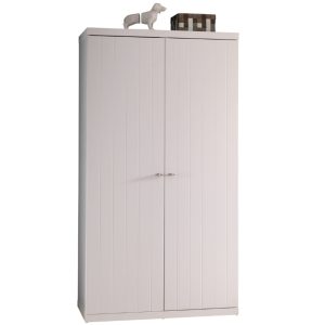 Bílá dřevěná skříň Vipack Robin 205 x 110 cm  - Šířka110 cm- Hloubka 57 cm