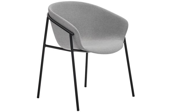 Světle šedá látková jídelní židle Teulat Hug  - Výška79 cm- Šířka 66 cm