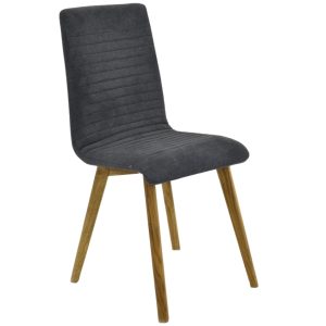 Woody Tmavě šedá látková jídelní židle Aroma  - Výška90 cm- Šířka 42 cm