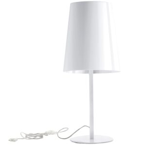 Pedrali Bílá plastová stolní lampa L001TA/A  - Výška64 cm- Průměr základny 20 cm