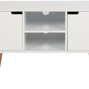 Scandi Bílá skříňka Marika 96 x 38 cm  - Šířka96 cm- Výška 61
