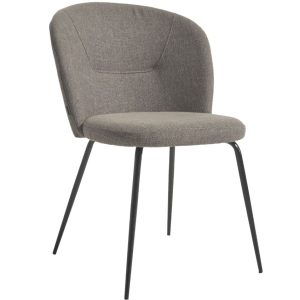 Šedá látková jídelní židle Kave Home Anoha  - Výška81 cm- Šířka 54 cm