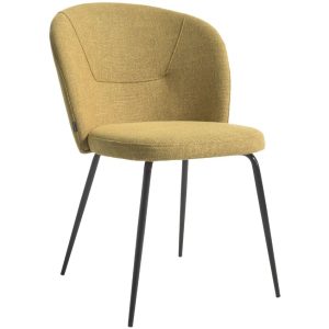 Hořčicově žlutá látková jídelní židle Kave Home Anoha  - Výška81 cm- Šířka 54 cm