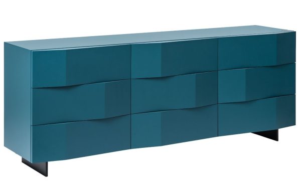 Petrolejově modrá komoda Marco Barotti Linea Diamond 180 x 45 cm  - Výška70 cm- Šířka 180 cm