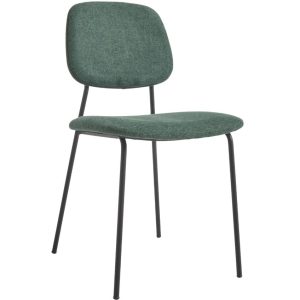Tmavě zelená látková jídelní židle Kave Home Benilda  - Výška83 cm- Šířka 48 cm