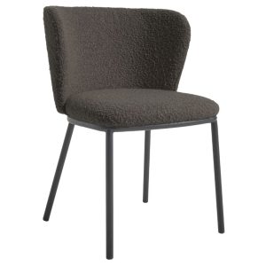 Černá látková jídelní židle Kave Home Ciselia  - Výška75 cm- Šířka 55 cm