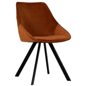 Tmavě oranžová sametová jídelní židle Tenzo Ritz  - Výška83 cm- Šířka 50 cm