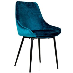 Petrolejově modrá sametová jídelní židle Tenzo Lex  - Výška85 cm- Šířka 47
