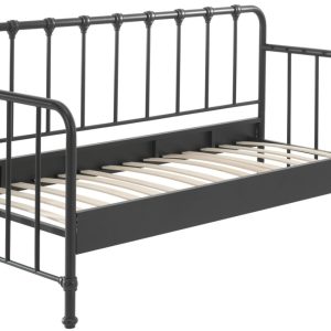 Černá kovová postel Vipack Bronxx 90 x 200 cm  - Výška106 cm- Šířka 208 cm